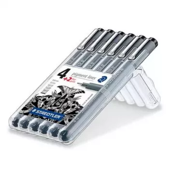 Fineliner Staedtler 308 SB6P Melns 6 gab.