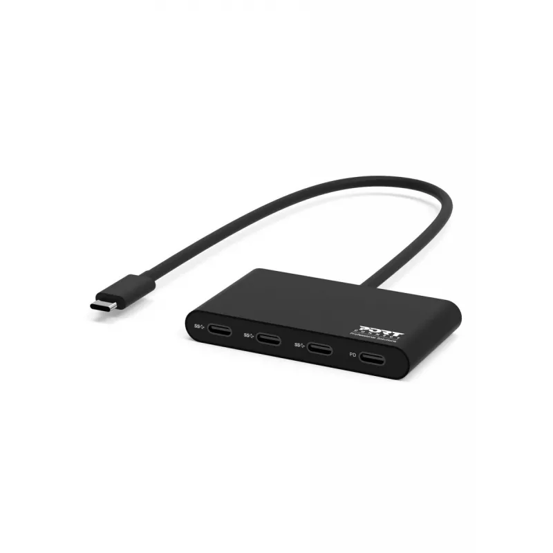 USB centrmezgls Port Designs 900147 USB Type-C 5000 Mbit/s Melns