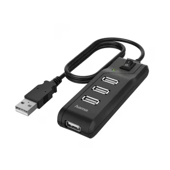 Hama 00200118 saskarnes centrmezgls USB 2.0 480 Mbit/s, melns