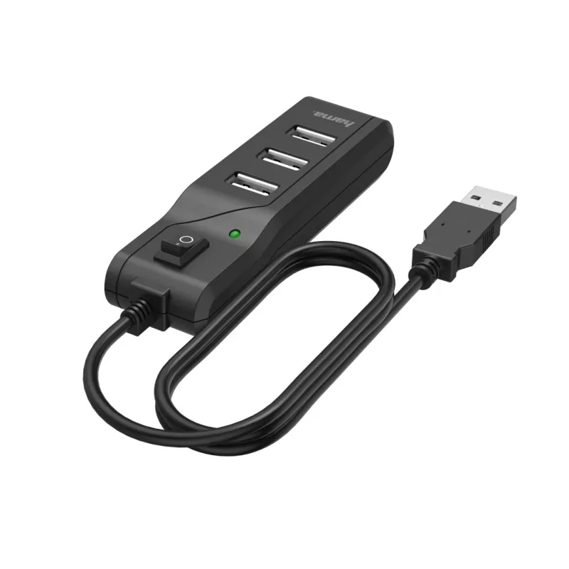 Hama 00200118 saskarnes centrmezgls USB 2.0 480 Mbit/s, melns