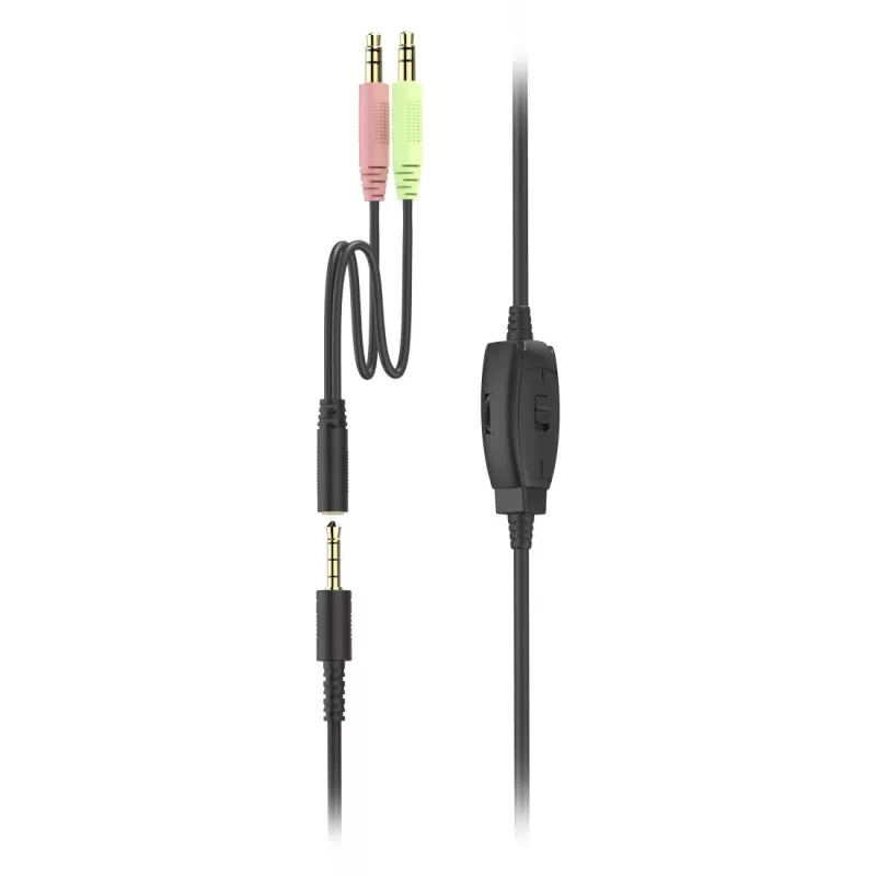 Hama HS-P350 V2 austiņas ar vadu, galvas stiprinājums, biroja/zvanu centra, melnas