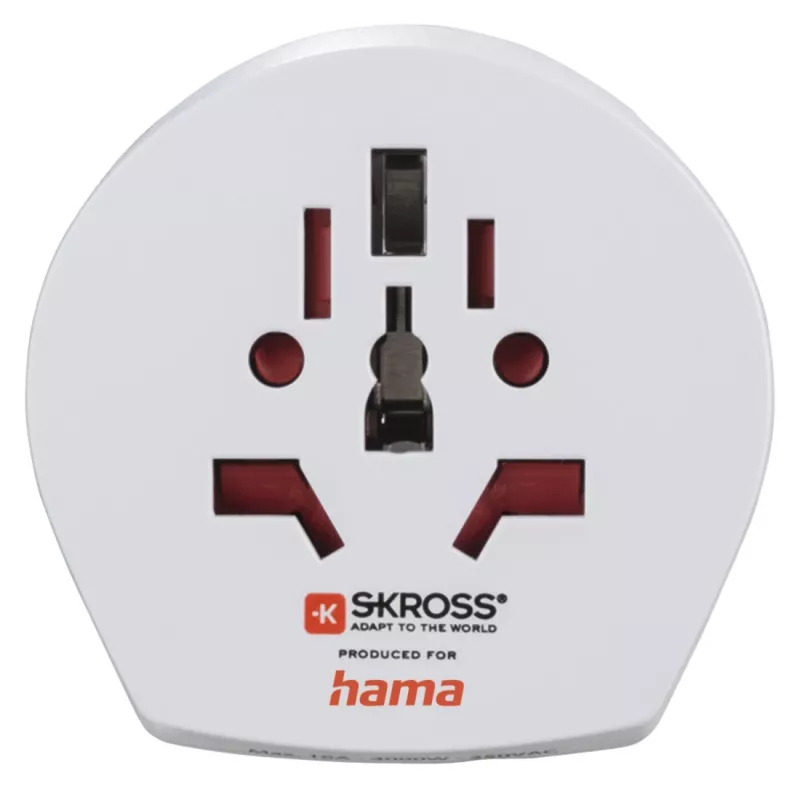 Hama World Travel Pro Light USB strāvas kontaktdakšas adapteris Universāls Balts