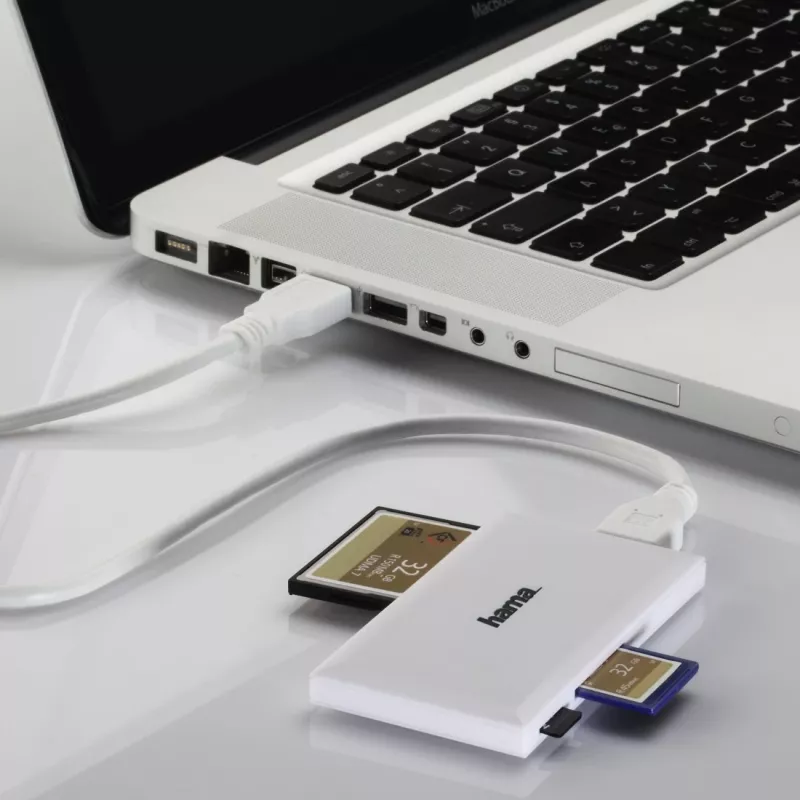 Hama USB 3.0 vairāku karšu lasītājs, SD/microSD/CF/MS, balts