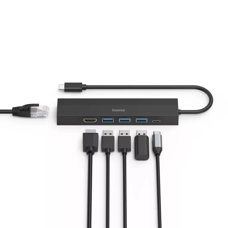 Hama 00200144 saskarnes centrmezgls USB 3.2 Gen 1 (3.1 Gen 1) Type-C 5000 Mbit/s melns