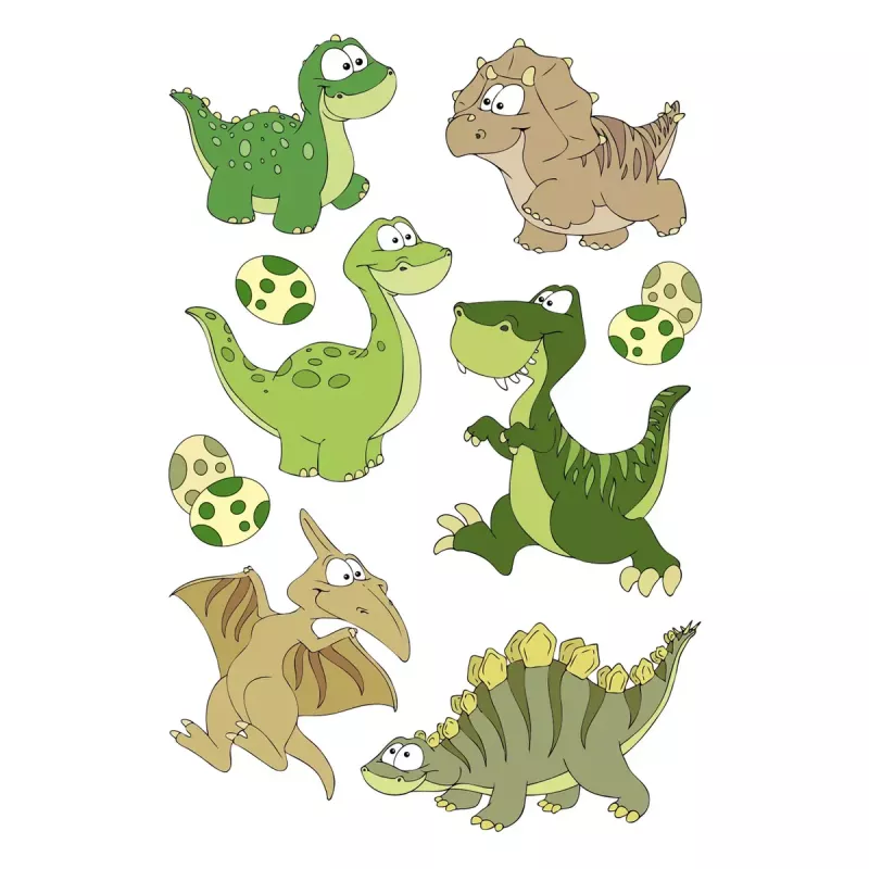 Dekoratīvā uzlīme HERMA 15512 daudzkrāsains dinozaurs 9 gab.