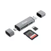 Equip karšu lasītājs ar USB 3.0 centrmezglu, OTG, MicroSD (TransFlash), MicroSDHC, SD, SDHC, pelēks, CE un RoHS, USB 3.2 Gen 1 (3.1 Gen 1) Type-A/Type-C, 202 mm, 12 mm
