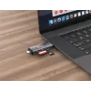 Equip karšu lasītājs ar USB 3.0 centrmezglu, OTG, MicroSD (TransFlash), MicroSDHC, SD, SDHC, pelēks, CE un RoHS, USB 3.2 Gen 1 (3.1 Gen 1) Type-A/Type-C, 202 mm, 12 mm