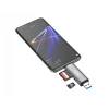 Equip karšu lasītājs ar USB 3.0 centrmezglu, OTG, MicroSD (TransFlash), MicroSDHC, SD, SDHC, pelēks, CE un RoHS, USB 3.2 Gen 1 (3.1 Gen 1) Type-A/Type-C, 202 mm, 12 mm