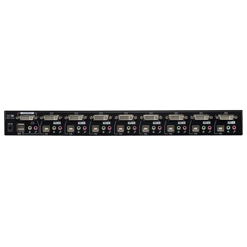 Lindy 8 Port DVI-I Single Link, USB 2.0 un Audio KVM Switch Pro