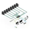 Lindy 8 Port DVI-I Single Link, USB 2.0 un Audio KVM Switch Pro