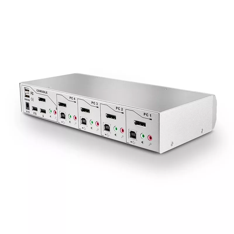 Lindy 4 Port KVM Switch Pro USB 2.0, DisplayPort 1.2 ar TTU