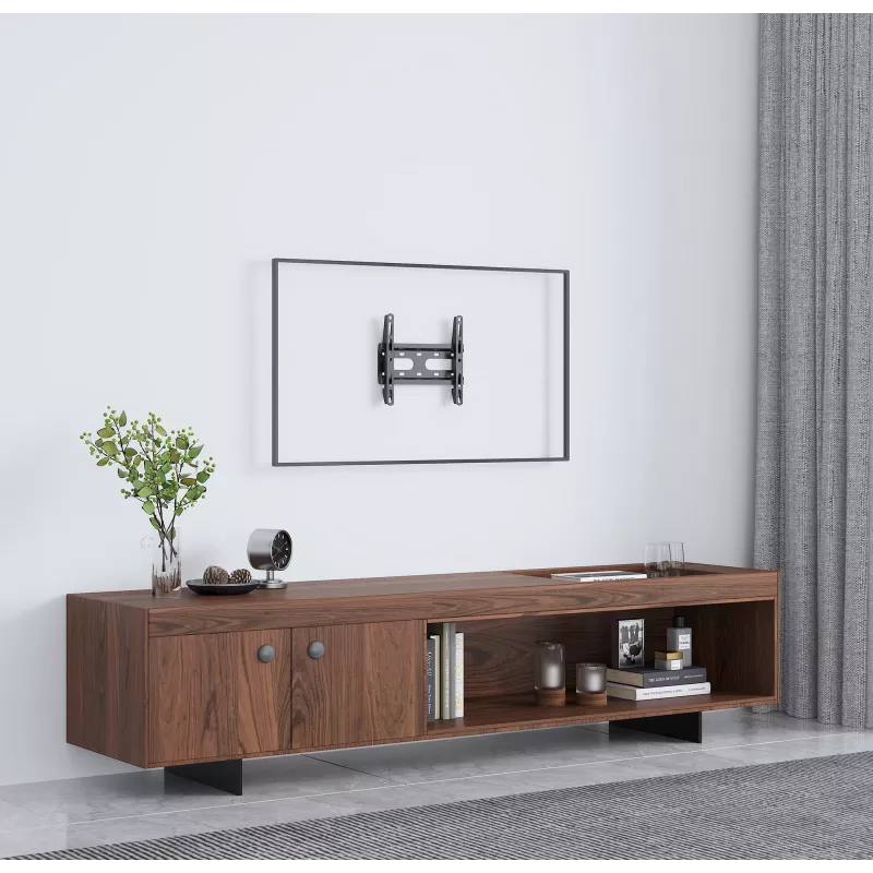 Manhattan sienas stiprinājums televizoriem un monitoriem (fiksēts, īpaši plāns), ekrāniem no 23 collām līdz 42 collām, VESA savietojamība: viss starp 75x75 mm līdz 200x200 mm – pārbaudiet četru montāžas caurumu izmērus ekrāna aizmugurē, lai pārliecinātos, ka der, maks. 45 kg, melns, kronšteins