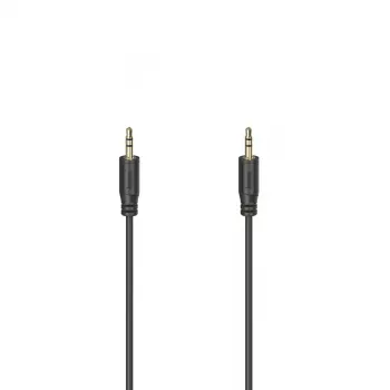 Hama Flexi-plāns audio kabelis 0,75 m 3,5 mm melns vīrišķais savienojums pret vīrišķo savienojumu zeltīts