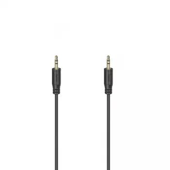 Hama Flexi-plāns audio kabelis 0,75 m 3,5 mm melns vīrišķais savienojums pret vīrišķo savienojumu zeltīts