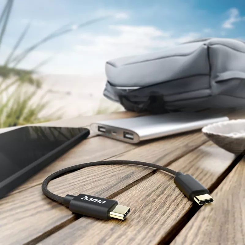 Hama 00201604 USB kabelis USB 2.0 0,2 m USB C melns