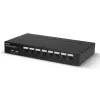 Lindy 8 pieslēgvietu DisplayPort 1.2, USB 2.0 un audio KVM slēdzis, 3840 x 2160 pikseļi, 4K Ultra HD, statīva montāža, 1U, melns