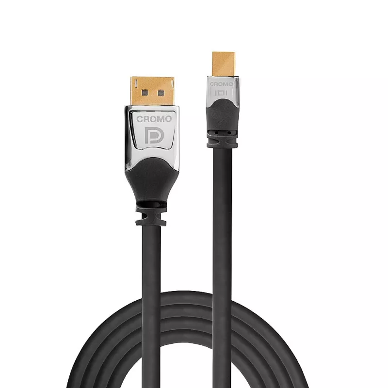 Lindy 0,5 m CROMO Mini DisplayPort uz DisplayPort kabelis, 0,5 m, Mini DisplayPort, DisplayPort, vīrišķais, vīrišķais, 4096 x 2160 pikseļi