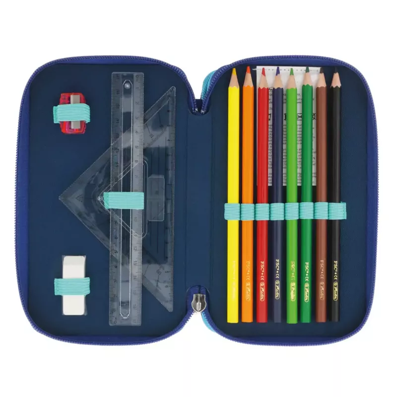Herlitz TriCase Dip Dye 31 gab. Zils Tirkīzzils Poliesters 190x115x70 mm