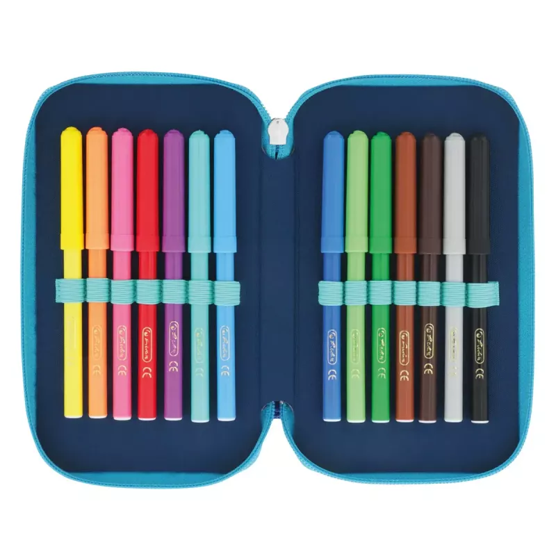 Herlitz TriCase Dip Dye 31 gab. Zils Tirkīzzils Poliesters 190x115x70 mm