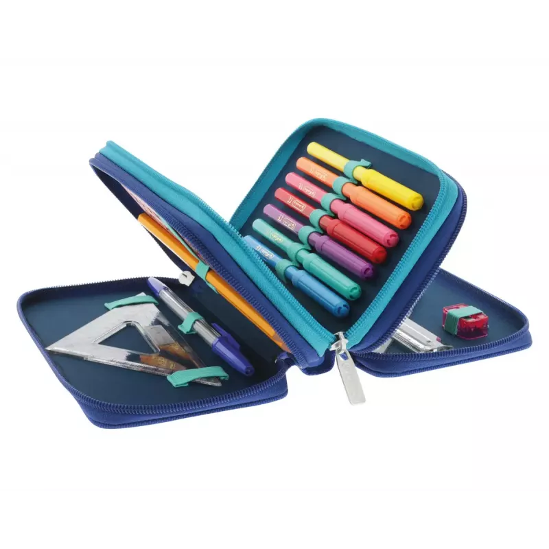 Herlitz TriCase Dip Dye 31 gab. Zils Tirkīzzils Poliesters 190x115x70 mm