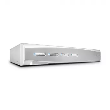 Lindy 4 Portu DVI-I Single Link KVM slēdzis Pro, 2048 x 1536 pikseļi, Full HD+, Sudraba