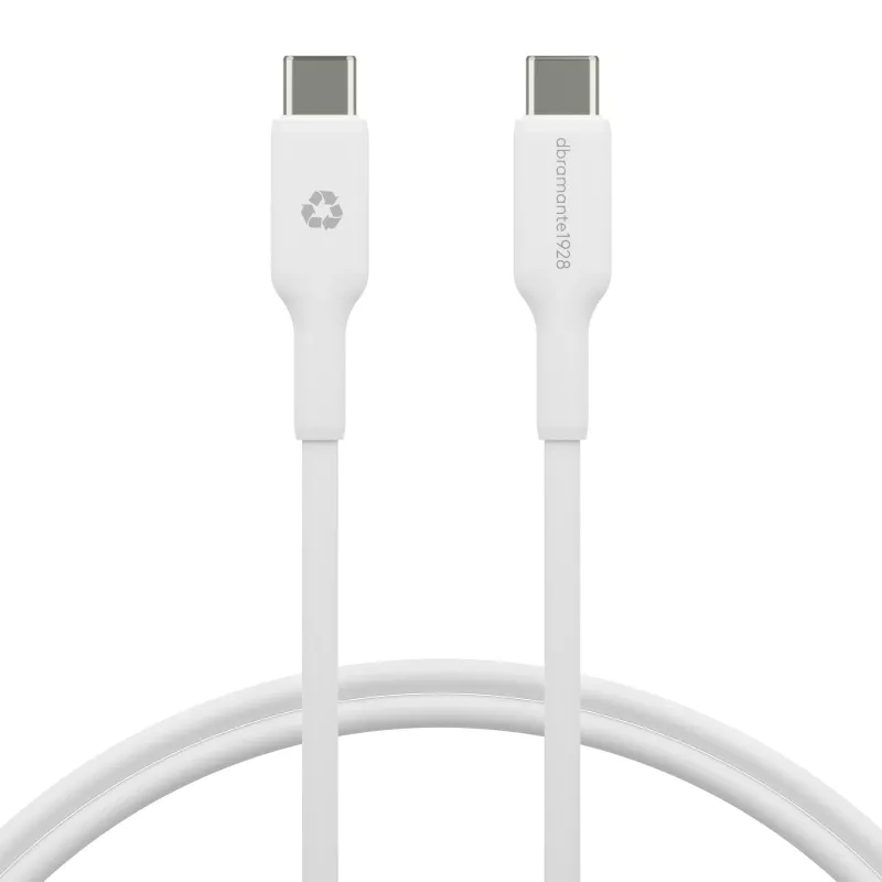 USB-C uz USB-C kabelis 1 m d bramante re-charge — USB 2.0, balts