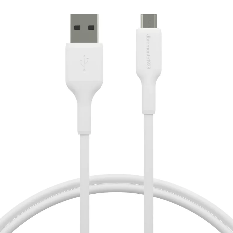 dbramante1928 re-charge - Kabelis 1m USB-A - Micro USB - W, 1 m, USB A, Micro-USB A, USB 2.0, 0,48 Gbit/s, Balts