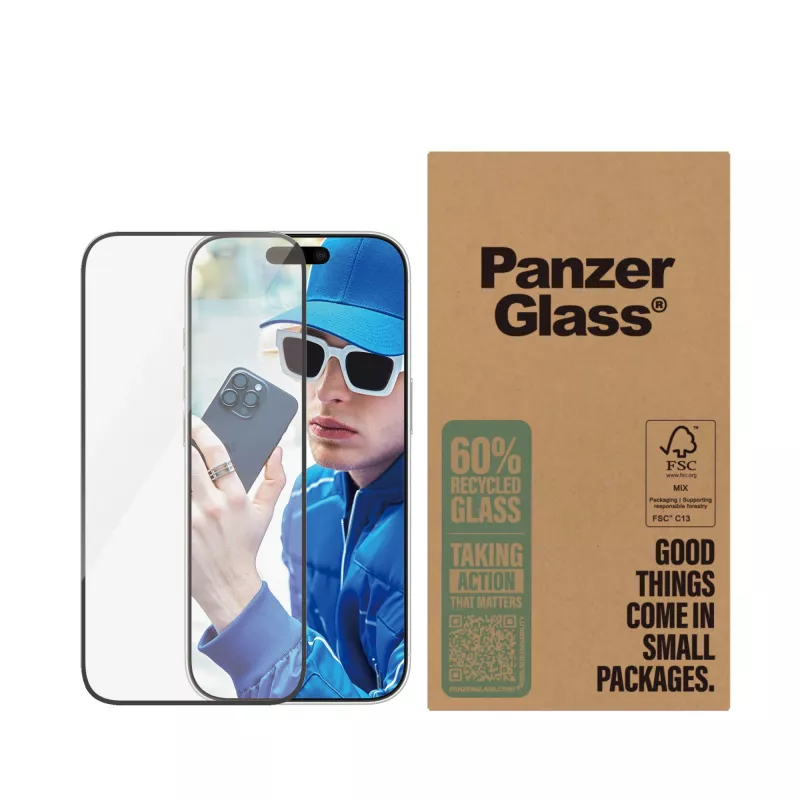 PanzerGlass ® ekrāna aizsargs iPhone 16 Pro | Ultra-Wide Fit | BULK
