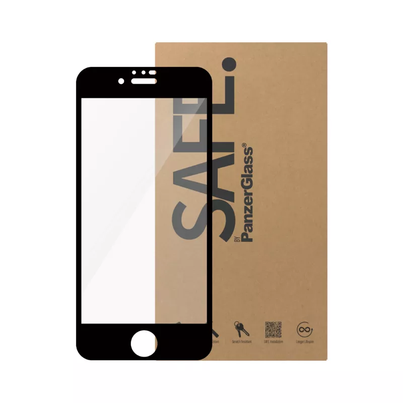 PanzerGlass SAFE. by ® Ekrāna aizsargs iPhone SE (2020, 2022) | 8 | 7 | 6s | 6 | Īpaši plata piegulšanās | VAIRUMTIRDZNIECĪBA