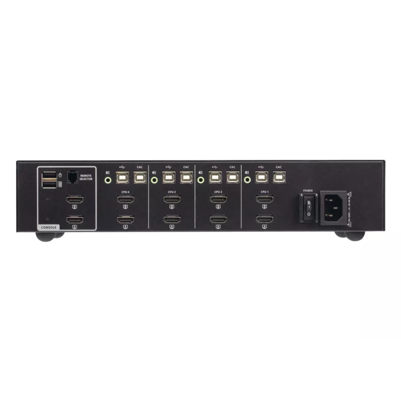 KVM slēdzis ATEN 4-Port USB HDMI Dual Display Secure with CAC (4 datori, 4K UHD 3840×2160)