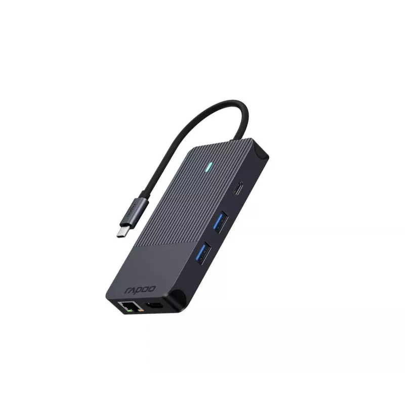 Rapoo UCM-2005 interfeisa kartes/adapteris 3,5 mm DisplayPort HDMI RJ-45 USB 3.2 Gen 1 USB Type-C