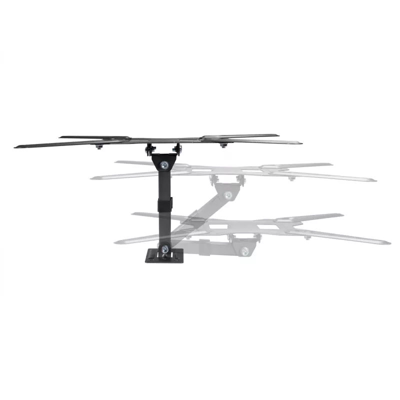 Equip 23 collu-55 collu pilnas kustības TV sienas stiprinājuma kronšteins, 100 x 100 mm, 400 x 400 mm, -8 - 5°, -90 - 90°, nerūsējošais tērauds, melns