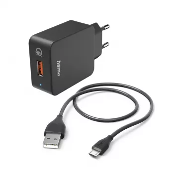Hama 00201621 mobilās ierīces lādētājs Viedtālrunis, Planšetdators Melns Maiņstrāva Ātrā uzlāde Iekštelpām