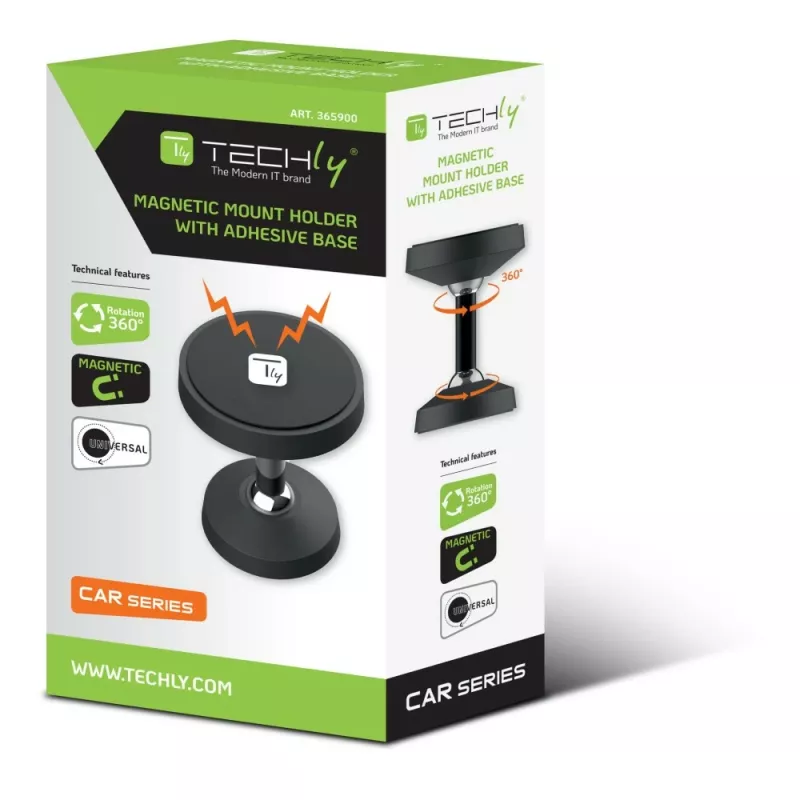 Techly I-SMART-UNI7 turētājs Pasīvais turētājs Mobilais tālrunis/viedtālrunis Melns
