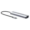 Manhattan USB-C dokstacija/rumbulis, pieslēgvietas (x6): Ethernet, HDMI, USB-A (x3) un USB-C, ar jaudas piegādi (PD) 100 W - nepieciešams ārējs USB-C lādētājs (nav iekļauts). Barošana caur USB (ārējs barošanas avots nav nepieciešams), kad PD netiek izmantots