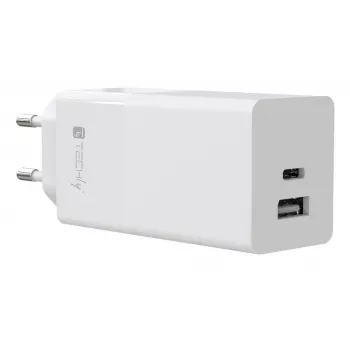 Techly IPW-PD100W-WH mobilās ierīces lādētājs Ārējais akumulators, Viedtālrunis, Planšetdators, Universāls Balts Maiņstrāva Ātrā uzlāde Iekštelpām