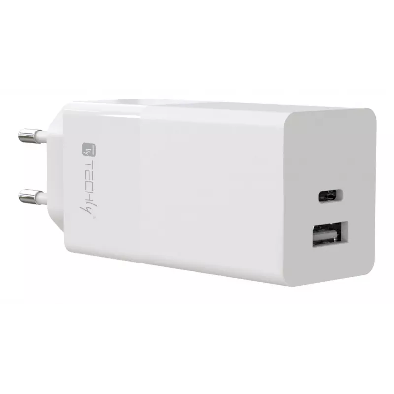 Techly IPW-PD100W-WH mobilās ierīces lādētājs Ārējais akumulators, Viedtālrunis, Planšetdators, Universāls Balts Maiņstrāva Ātrā uzlāde Iekštelpām