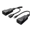 Lindy 100 m USB 2.0 Type C Cat.6 pagarinātājs, tīkla raidītājs un uztvērējs, 100 m, 480 Mbit/s, Cat5e, Cat6, CH317Q, CH9317, RTL8211E, melns