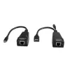 Lindy 100 m USB 2.0 Type C Cat.6 pagarinātājs, tīkla raidītājs un uztvērējs, 100 m, 480 Mbit/s, Cat5e, Cat6, CH317Q, CH9317, RTL8211E, melns