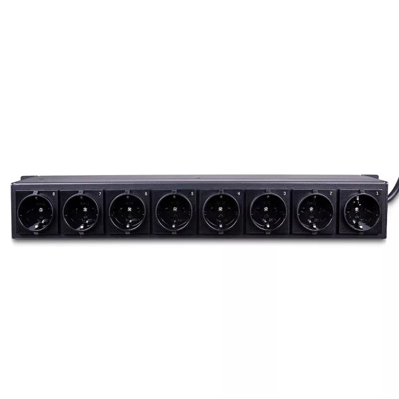 Lindy 73025 strāvas sadales bloks (PDU) 8 maiņstrāvas kontaktligzdas 1,5U melns
