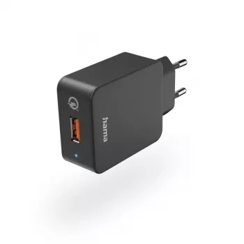Hama Qualcomm® Quick Charge™ 3.0 viedtālruņa melns maiņstrāvas ātrais lādētājs iekštelpām