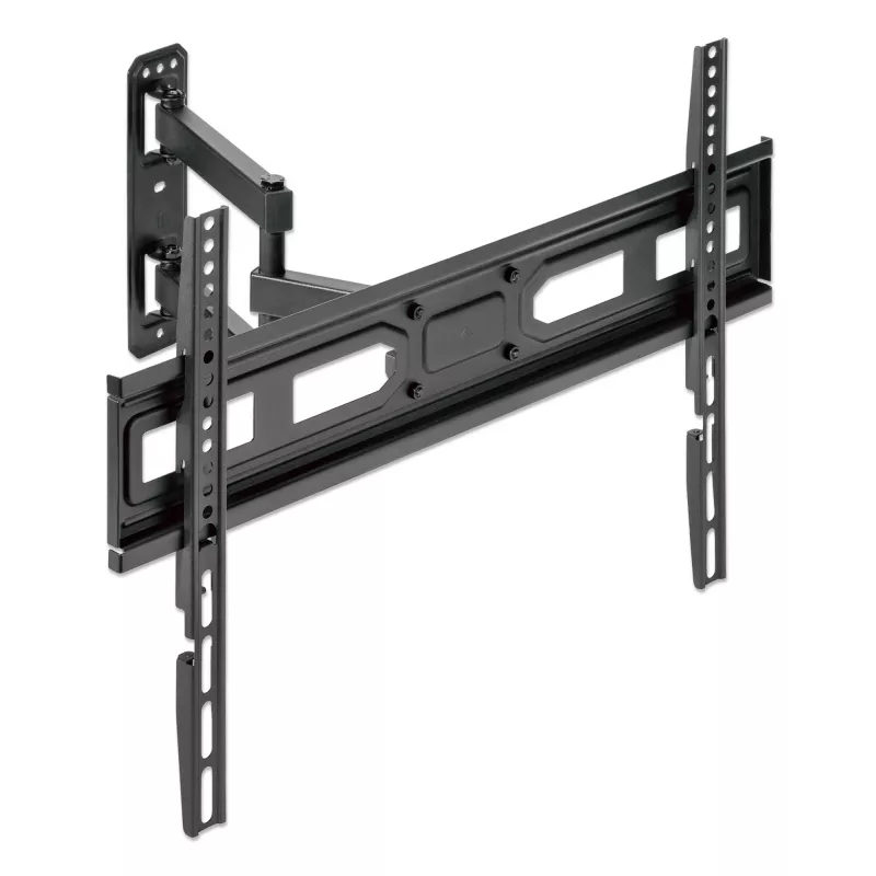 Manhattan sienas stiprinājums televizoriem un monitoriem (pilna kustība), ekrāniem no 32 collām līdz 65 collām, VESA saderība: viss starp 100x100mm un 600x400mm - pārbaudiet četru montāžas atveru izmērus ekrāna aizmugurē, lai pārliecinātos, ka tas atbilst, maks. 35 kg, melns, kronšteins, mūža garantija