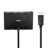 Lindy 4 Portu DisplayPort 1.2 MST centrmezgls, DisplayPort, DisplayPort, 1920 x 1080 (HD 1080), 3840 x 2160, melns, akrilnitrila-butadiēna-stirola (ABS), CE, UKCA, FCC, RoHS & REACH