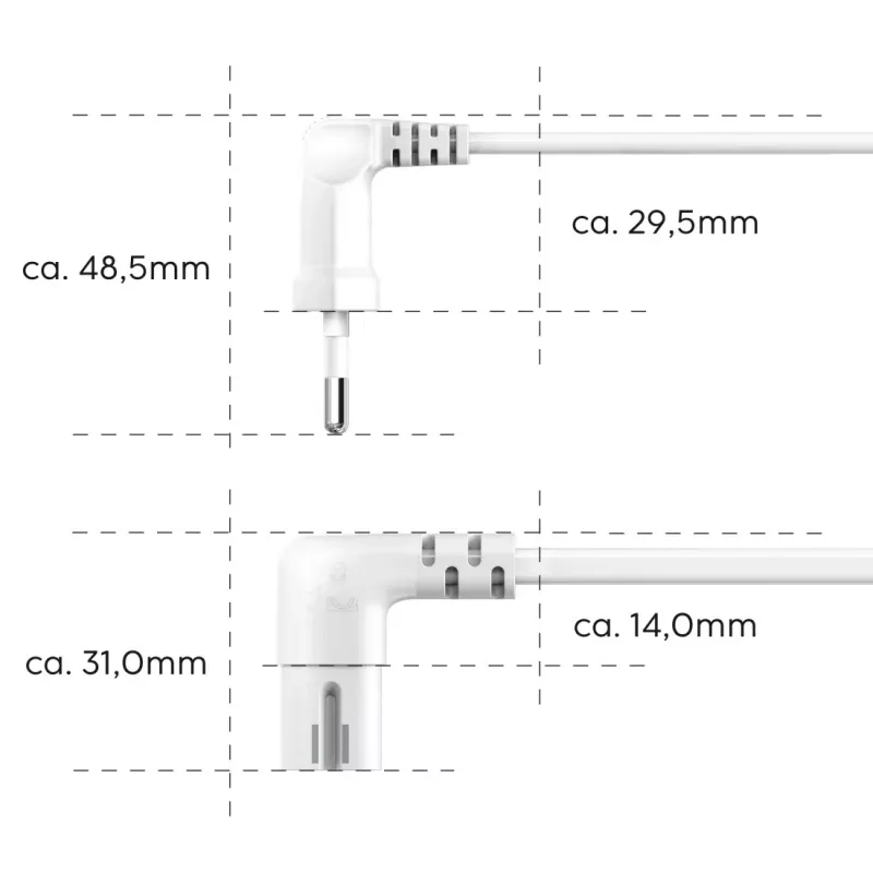 Hama 00221102 strāvas kabelis Balts 5 m Strāvas kontaktdakša C tips C7 savienotājs