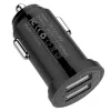 Techly Mini automātiskais lādētājs 2 USB-A pieslēgvietas 12W / 2.4A melns, Auto, Cigarešu aizdedzinātāja ligzda, 2.4 A, Melns