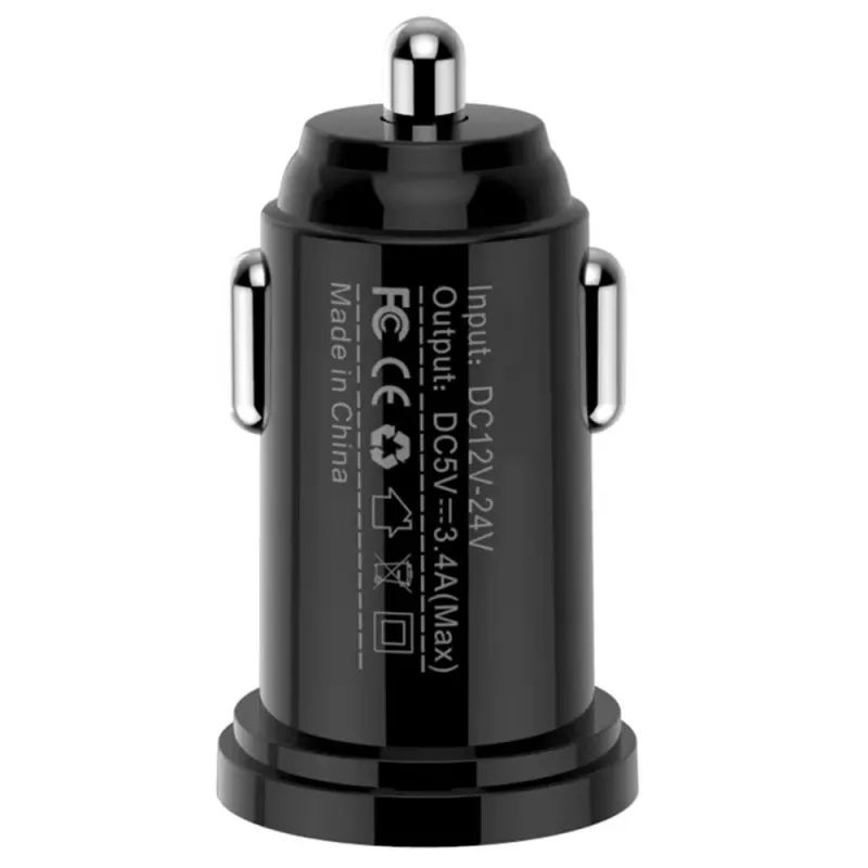 Techly Mini automātiskais lādētājs 2 USB-A pieslēgvietas 12W / 2.4A melns, Auto, Cigarešu aizdedzinātāja ligzda, 2.4 A, Melns