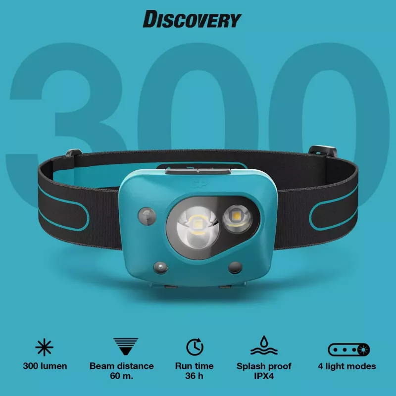 Galvas lukturītis GP Lighting Discovery Teal LED 300 lm IPX4