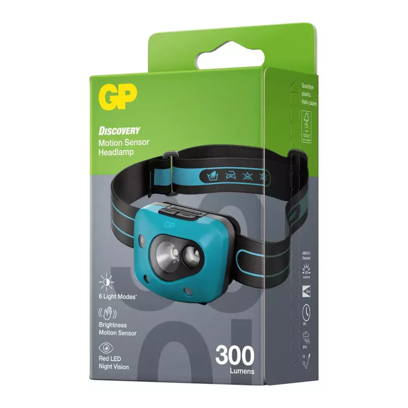 Galvas lukturītis GP Lighting Discovery Teal LED 300 lm IPX4