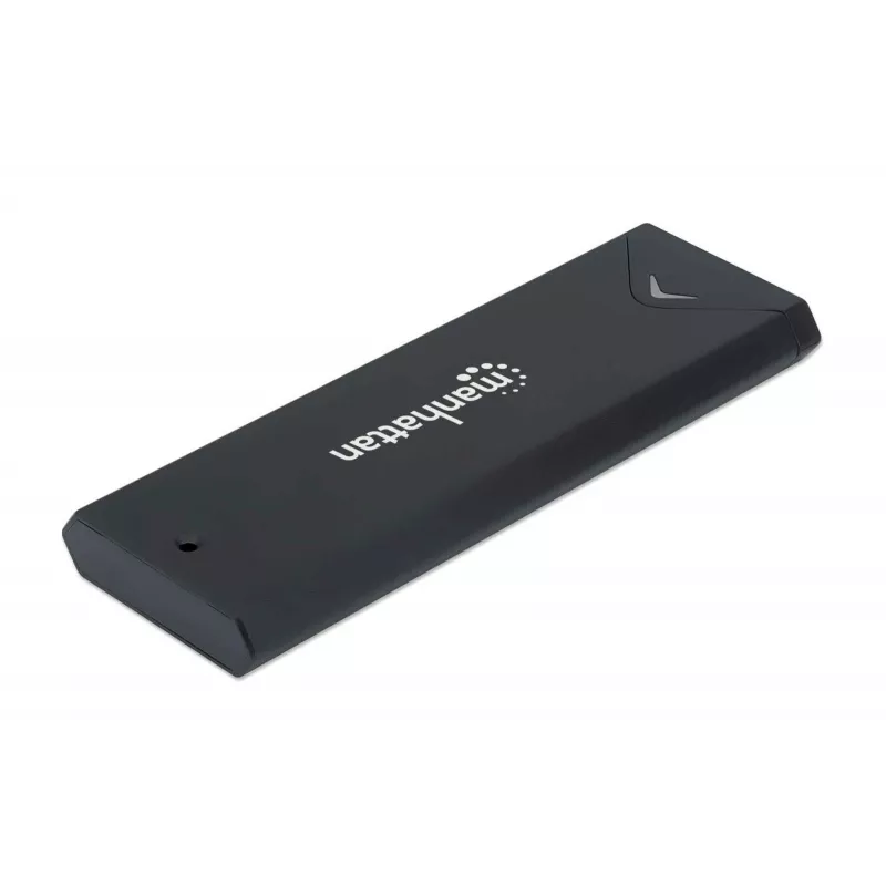 Manhattan M.2 NVMe SSD korpuss, USB-C sievišķais savienotājs, 10 Gbps (USB 3.2 Gen2 aka USB 3.1), UASP-saderīgs, SuperSpeed+ USB, alumīnijs, melns, trīs gadu garantija
