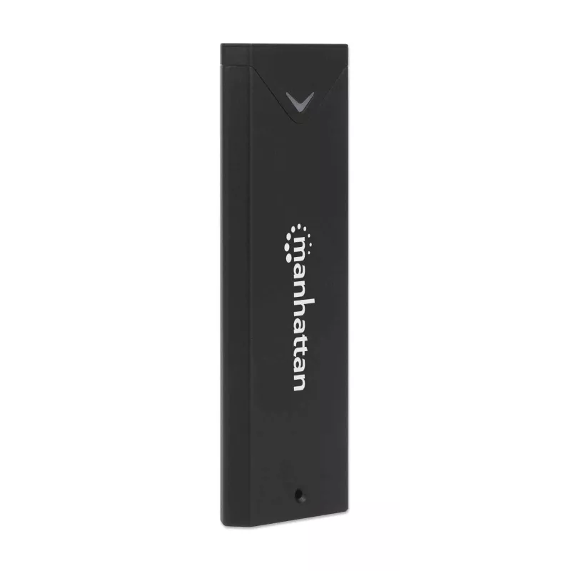 Manhattan M.2 NVMe SSD korpuss, USB-C sievišķais savienotājs, 10 Gbps (USB 3.2 Gen2 aka USB 3.1), UASP-saderīgs, SuperSpeed+ USB, alumīnijs, melns, trīs gadu garantija